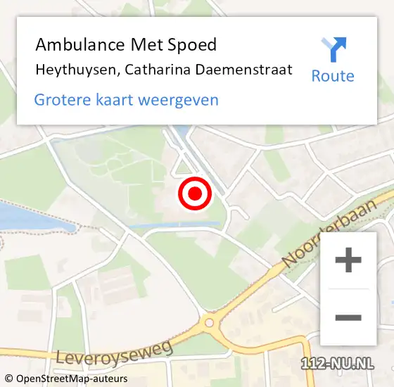 Locatie op kaart van de 112 melding: Ambulance Met Spoed Naar Heythuysen, Catharina Daemenstraat op 28 september 2023 14:21