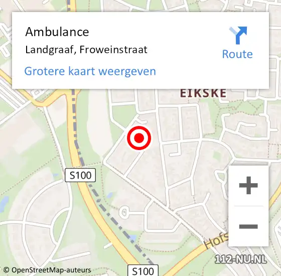 Locatie op kaart van de 112 melding: Ambulance Landgraaf, Froweinstraat op 9 september 2014 18:10