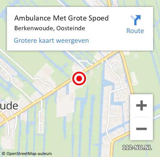 Locatie op kaart van de 112 melding: Ambulance Met Grote Spoed Naar Berkenwoude, Oosteinde op 28 september 2023 14:38
