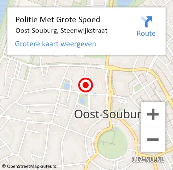 Locatie op kaart van de 112 melding: Politie Met Grote Spoed Naar Oost-Souburg, Steenwijkstraat op 28 september 2023 14:50