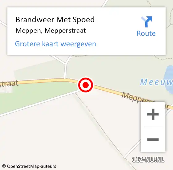 Locatie op kaart van de 112 melding: Brandweer Met Spoed Naar Meppen, Mepperstraat op 14 oktober 2013 06:19