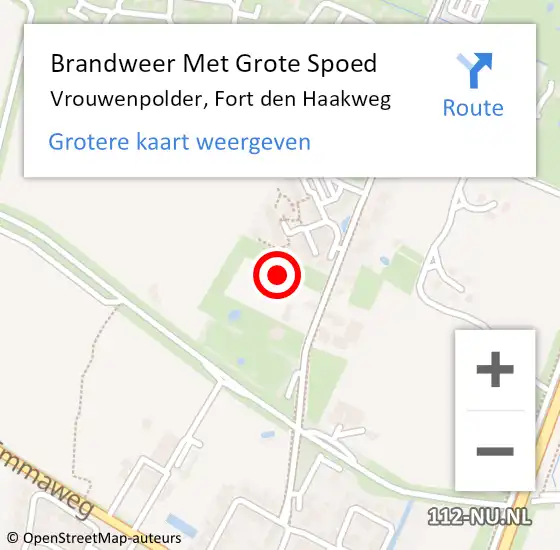 Locatie op kaart van de 112 melding: Brandweer Met Grote Spoed Naar Vrouwenpolder, Fort den Haakweg op 28 september 2023 15:29