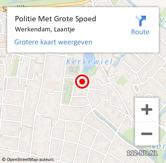 Locatie op kaart van de 112 melding: Politie Met Grote Spoed Naar Werkendam, Laantje op 28 september 2023 15:38
