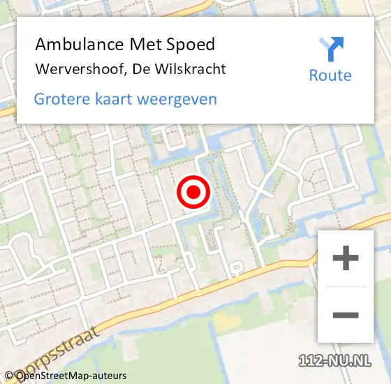 Locatie op kaart van de 112 melding: Ambulance Met Spoed Naar Wervershoof, De Wilskracht op 28 september 2023 15:51