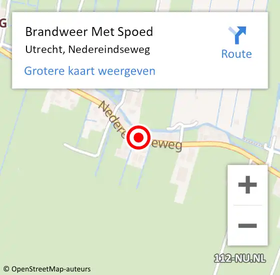 Locatie op kaart van de 112 melding: Brandweer Met Spoed Naar Utrecht, Nedereindseweg op 28 september 2023 15:59