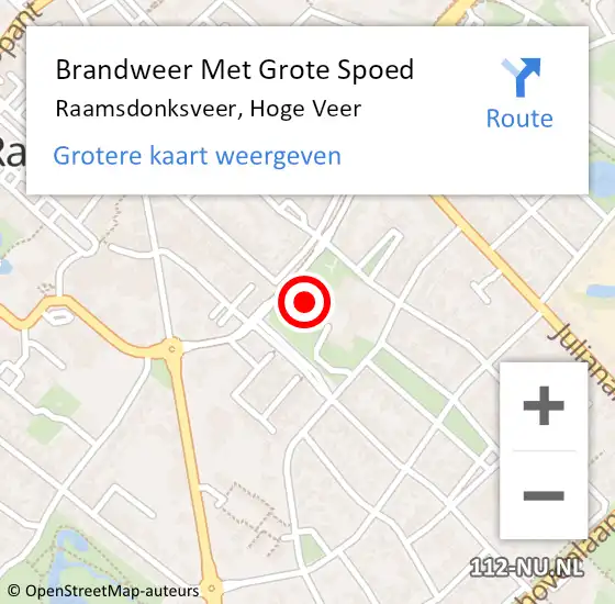 Locatie op kaart van de 112 melding: Brandweer Met Grote Spoed Naar Raamsdonksveer, Hoge Veer op 28 september 2023 16:25