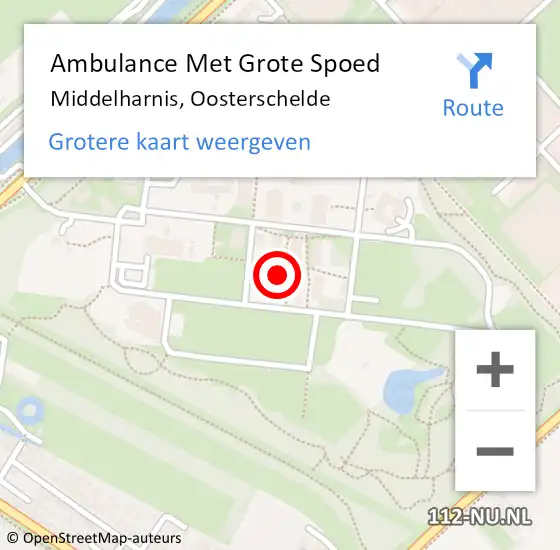 Locatie op kaart van de 112 melding: Ambulance Met Grote Spoed Naar Middelharnis, Oosterschelde op 28 september 2023 18:27