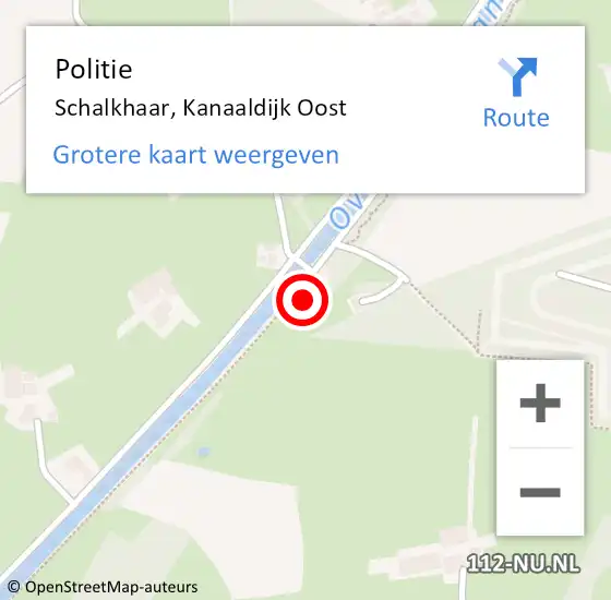 Locatie op kaart van de 112 melding: Politie Schalkhaar, Kanaaldijk Oost op 28 september 2023 18:56