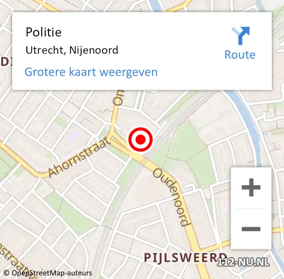 Locatie op kaart van de 112 melding: Politie Utrecht, Nijenoord op 28 september 2023 19:10