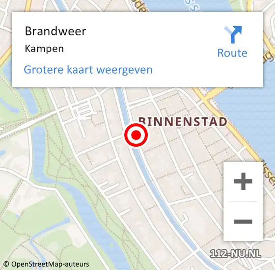 Locatie op kaart van de 112 melding: Brandweer Kampen op 28 september 2023 19:32