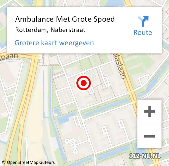 Locatie op kaart van de 112 melding: Ambulance Met Grote Spoed Naar Rotterdam, Naberstraat op 28 september 2023 20:51