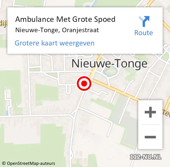 Locatie op kaart van de 112 melding: Ambulance Met Grote Spoed Naar Nieuwe-Tonge, Oranjestraat op 14 oktober 2013 06:45