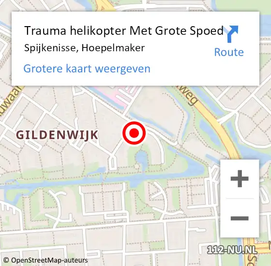 Locatie op kaart van de 112 melding: Trauma helikopter Met Grote Spoed Naar Spijkenisse, Hoepelmaker op 28 september 2023 21:11