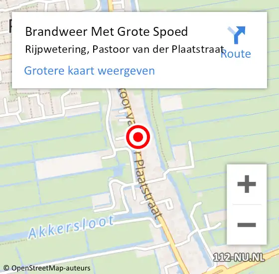 Locatie op kaart van de 112 melding: Brandweer Met Grote Spoed Naar Rijpwetering, Pastoor van der Plaatstraat op 28 september 2023 21:33