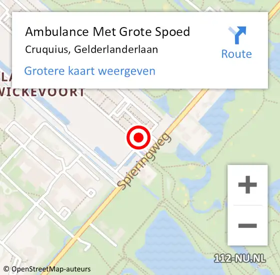 Locatie op kaart van de 112 melding: Ambulance Met Grote Spoed Naar Cruquius, Gelderlanderlaan op 28 september 2023 22:11