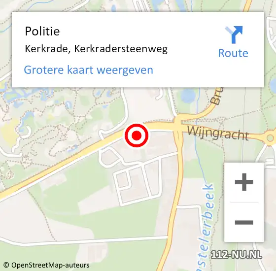 Locatie op kaart van de 112 melding: Politie Kerkrade, Kerkradersteenweg op 28 september 2023 23:17