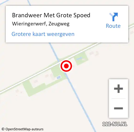 Locatie op kaart van de 112 melding: Brandweer Met Grote Spoed Naar Wieringerwerf, Zeugweg op 28 september 2023 23:37