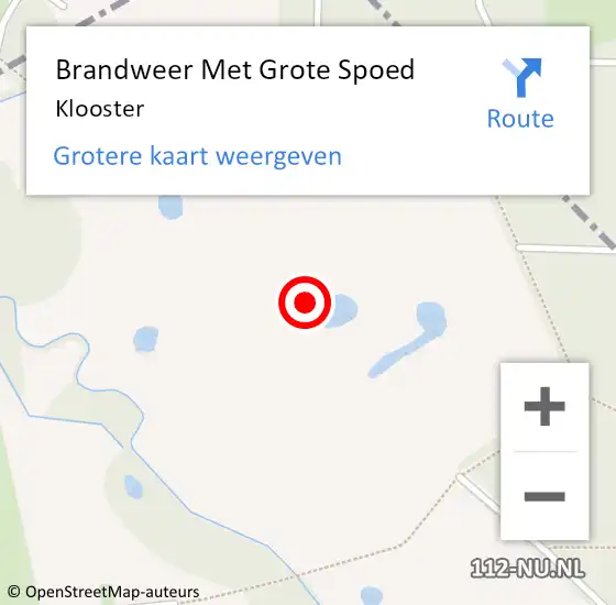 Locatie op kaart van de 112 melding: Brandweer Met Grote Spoed Naar Klooster op 9 september 2014 19:27