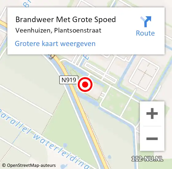 Locatie op kaart van de 112 melding: Brandweer Met Grote Spoed Naar Veenhuizen, Plantsoenstraat op 29 september 2023 02:45