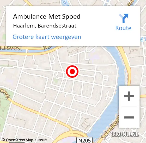 Locatie op kaart van de 112 melding: Ambulance Met Spoed Naar Haarlem, Palmstraat op 29 september 2023 05:38