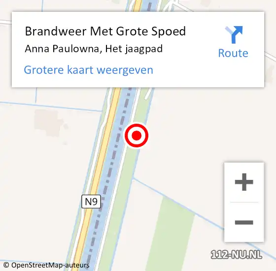 Locatie op kaart van de 112 melding: Brandweer Met Grote Spoed Naar Anna Paulowna, Het jaagpad op 29 september 2023 06:11