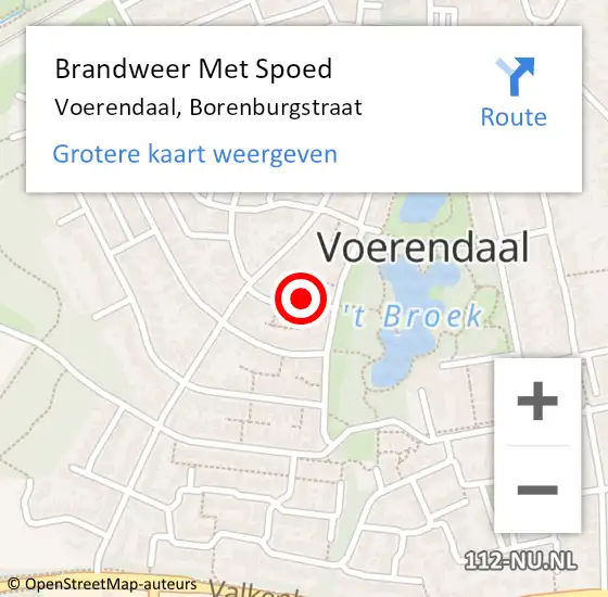 Locatie op kaart van de 112 melding: Brandweer Met Spoed Naar Voerendaal, Borenburgstraat op 29 september 2023 06:46