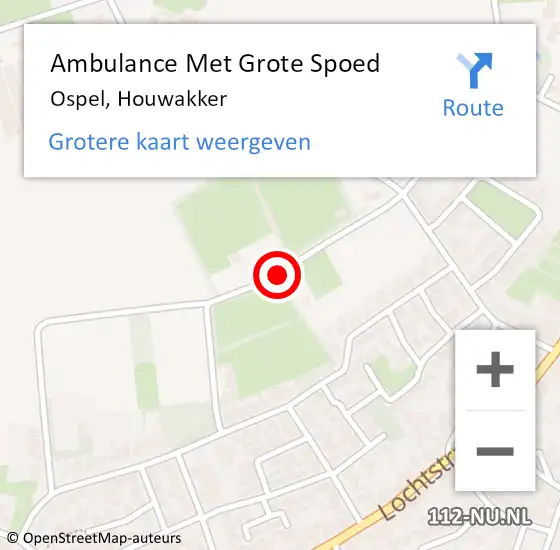 Locatie op kaart van de 112 melding: Ambulance Met Grote Spoed Naar Ospel, Houwakker op 9 september 2014 19:59