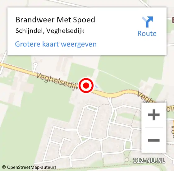 Locatie op kaart van de 112 melding: Brandweer Met Spoed Naar Schijndel, Veghelsedijk op 29 september 2023 09:41