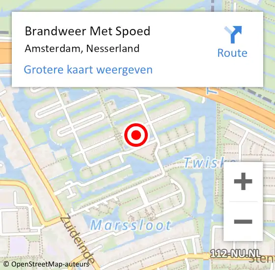 Locatie op kaart van de 112 melding: Brandweer Met Spoed Naar Amsterdam, Nesserland op 29 september 2023 12:53