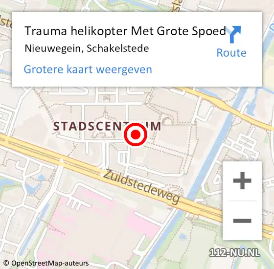 Locatie op kaart van de 112 melding: Trauma helikopter Met Grote Spoed Naar Nieuwegein, Schakelstede op 29 september 2023 13:45