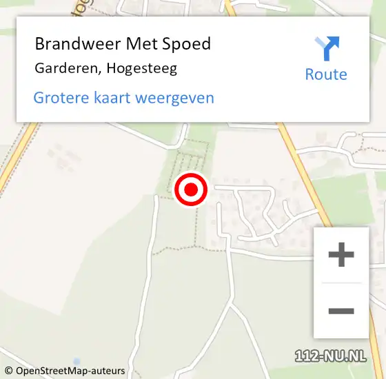 Locatie op kaart van de 112 melding: Brandweer Met Spoed Naar Garderen, Hogesteeg op 29 september 2023 14:19