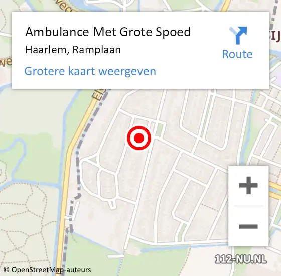 Locatie op kaart van de 112 melding: Ambulance Met Grote Spoed Naar Haarlem, Ramplaan op 29 september 2023 14:48