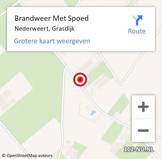 Locatie op kaart van de 112 melding: Brandweer Met Spoed Naar Nederweert, Grasdijk op 29 september 2023 15:32