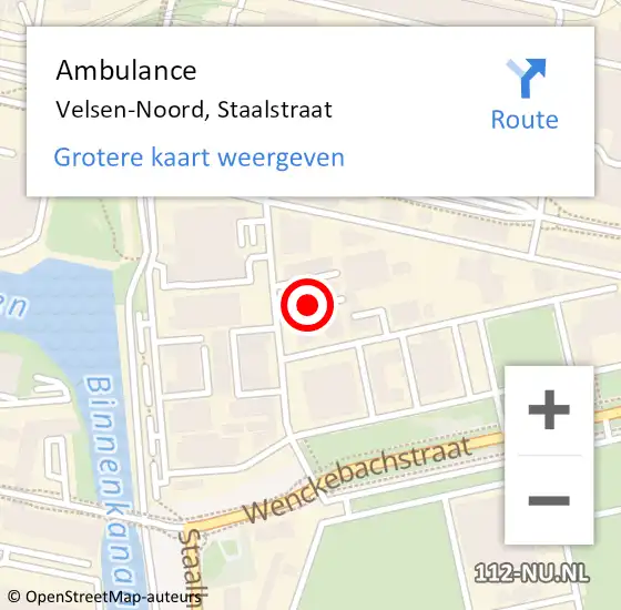 Locatie op kaart van de 112 melding: Ambulance Velsen-Noord, Staalstraat op 29 september 2023 15:32