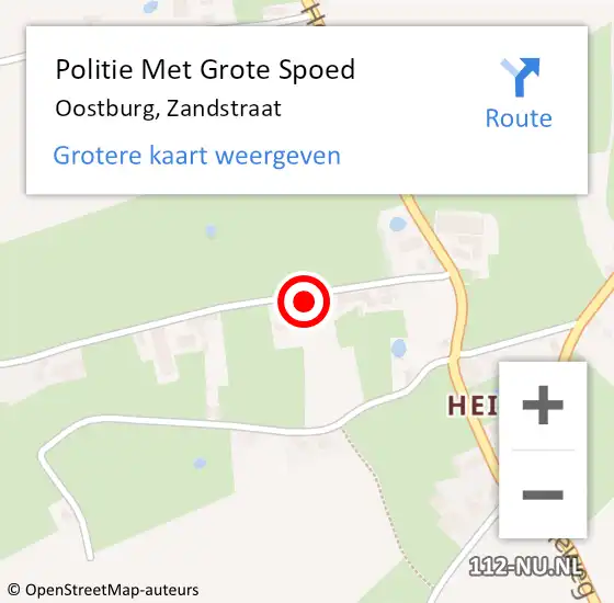 Locatie op kaart van de 112 melding: Politie Met Grote Spoed Naar Oostburg, Zandstraat op 29 september 2023 16:51