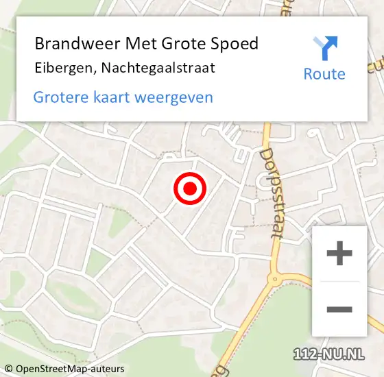 Locatie op kaart van de 112 melding: Brandweer Met Grote Spoed Naar Eibergen, Nachtegaalstraat op 29 september 2023 16:53