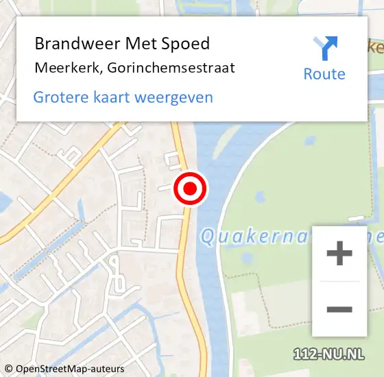 Locatie op kaart van de 112 melding: Brandweer Met Spoed Naar Meerkerk, Gorinchemsestraat op 29 september 2023 16:56