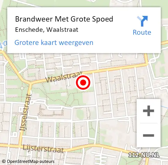 Locatie op kaart van de 112 melding: Brandweer Met Grote Spoed Naar Enschede, Waalstraat op 29 september 2023 17:34