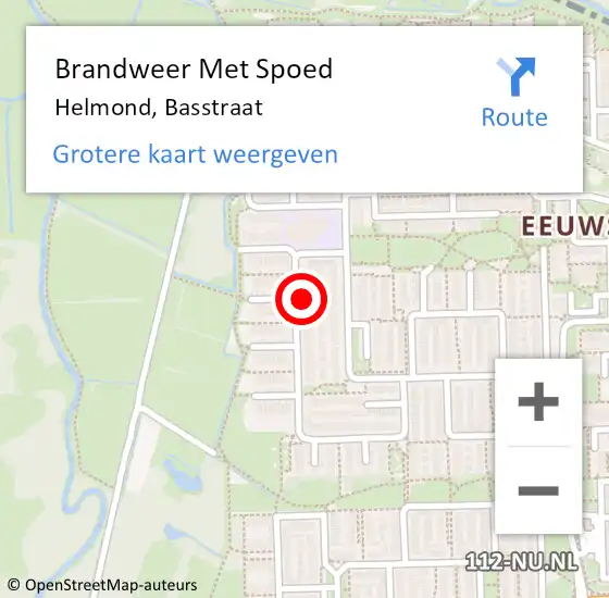 Locatie op kaart van de 112 melding: Brandweer Met Spoed Naar Helmond, Basstraat op 29 september 2023 17:34