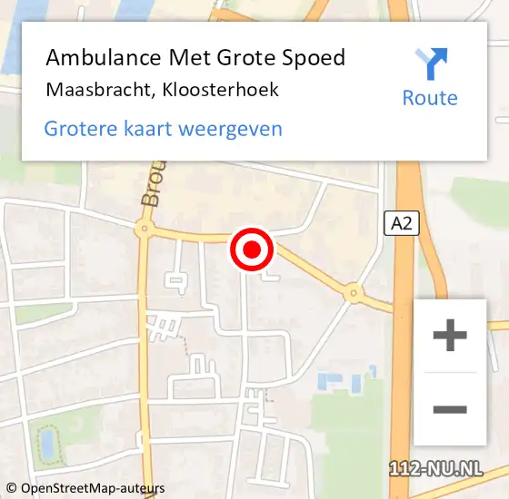 Locatie op kaart van de 112 melding: Ambulance Met Grote Spoed Naar Maasbracht, Kloosterhoek op 29 september 2023 19:37