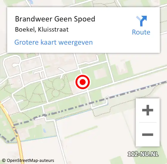 Locatie op kaart van de 112 melding: Brandweer Geen Spoed Naar Boekel, Kluisstraat op 29 september 2023 20:08
