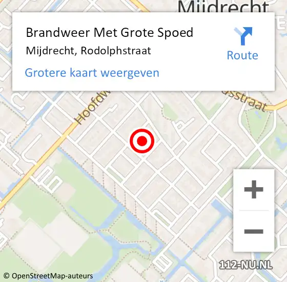 Locatie op kaart van de 112 melding: Brandweer Met Grote Spoed Naar Mijdrecht, Rodolphstraat op 29 september 2023 20:15