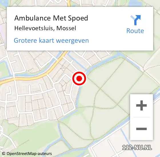 Locatie op kaart van de 112 melding: Ambulance Met Spoed Naar Hellevoetsluis, Mossel op 29 september 2023 20:21