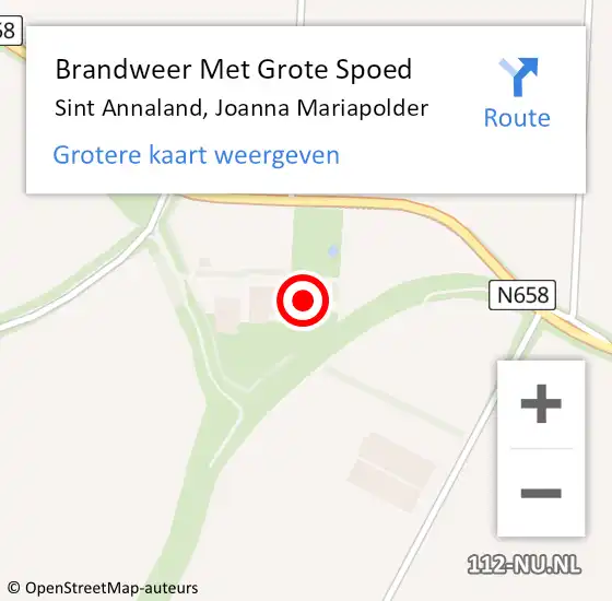 Locatie op kaart van de 112 melding: Brandweer Met Grote Spoed Naar Sint Annaland, Joanna Mariapolder op 29 september 2023 21:33