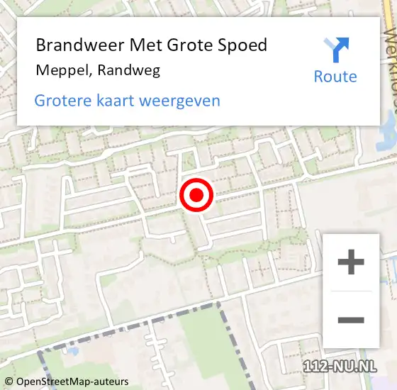 Locatie op kaart van de 112 melding: Brandweer Met Grote Spoed Naar Meppel, Randweg op 29 september 2023 21:53