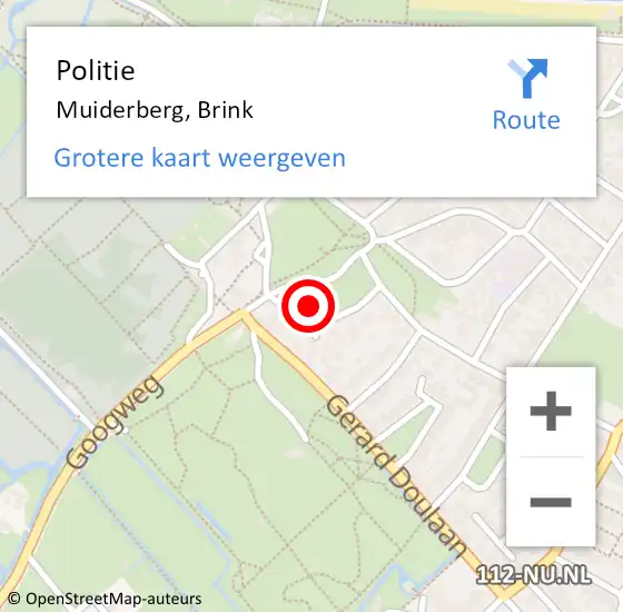 Locatie op kaart van de 112 melding: Politie Muiderberg, Brink op 29 september 2023 23:13