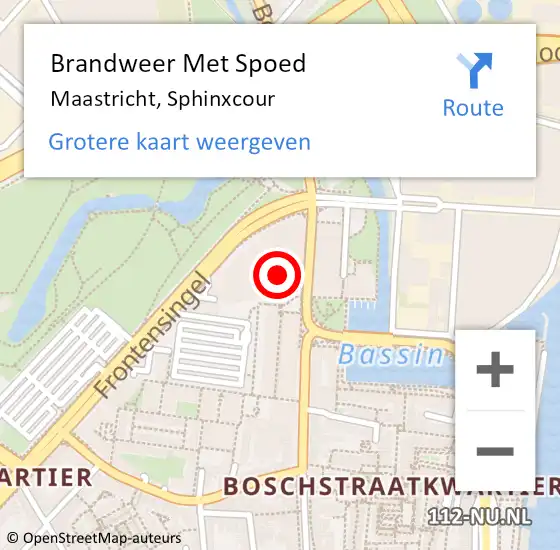 Locatie op kaart van de 112 melding: Brandweer Met Spoed Naar Maastricht, Sphinxcour op 30 september 2023 00:39