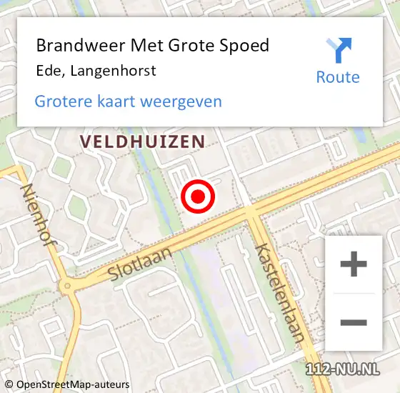 Locatie op kaart van de 112 melding: Brandweer Met Grote Spoed Naar Ede, Langenhorst op 30 september 2023 01:29