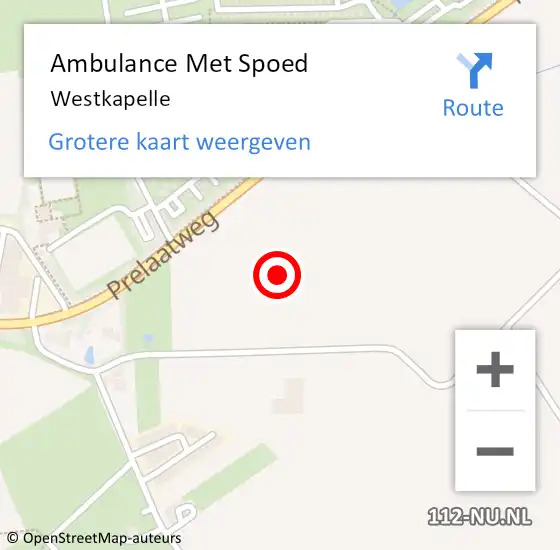 Locatie op kaart van de 112 melding: Ambulance Met Spoed Naar Westkapelle op 30 september 2023 01:38