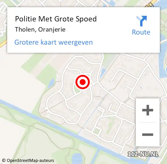 Locatie op kaart van de 112 melding: Politie Met Grote Spoed Naar Tholen, Oranjerie op 30 september 2023 02:51